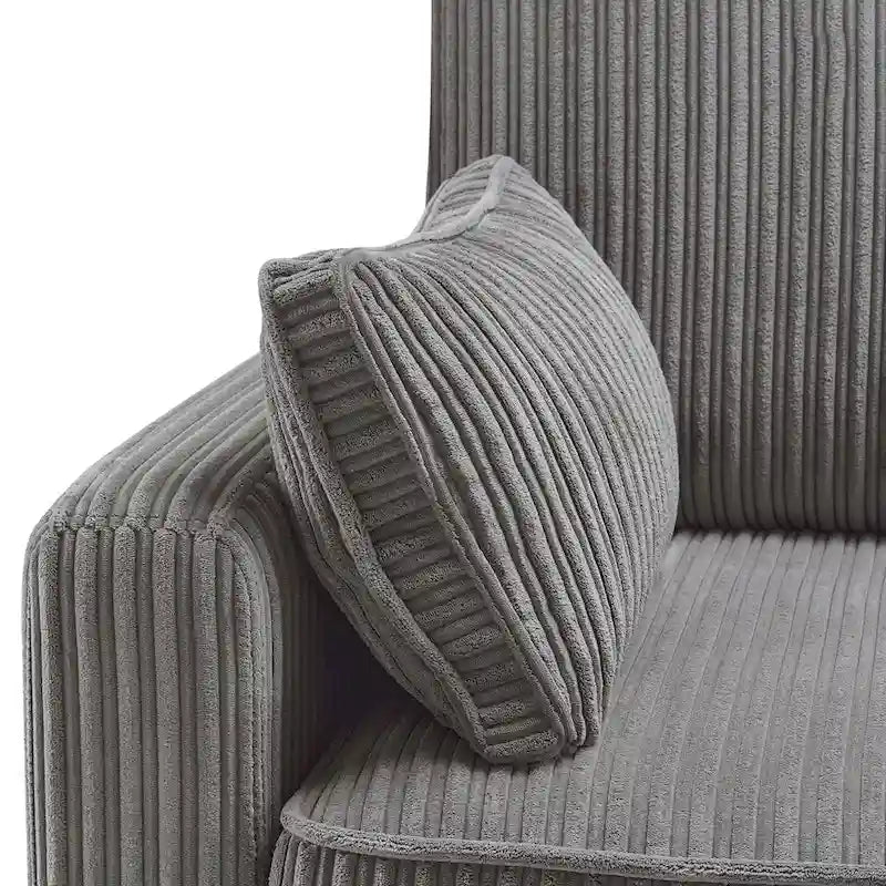 LUE BONA 81 Moderno Divano a 3 posti in Velluto a Coste, Divano Imbottito Rettangolare in Poliestere per Soggiorno - 81L X 33P X 26A