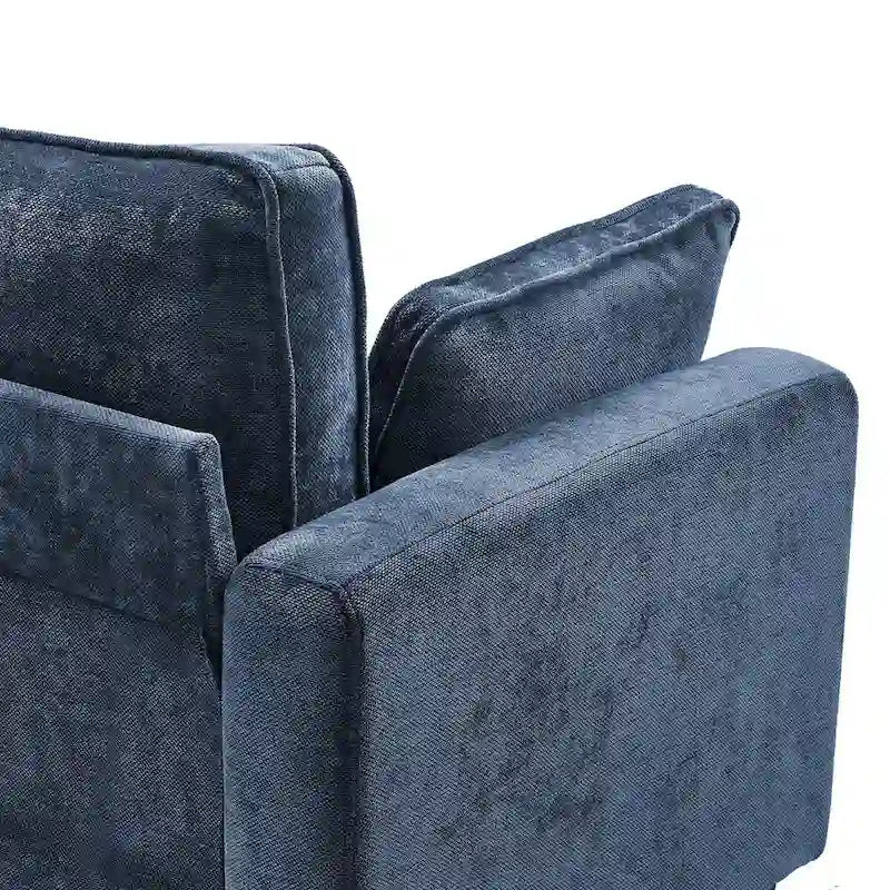 LUE BONA 81 Moderno Divano a 3 posti in Velluto a Coste, Divano Imbottito Rettangolare in Poliestere per Soggiorno - 81L X 33P X 26A