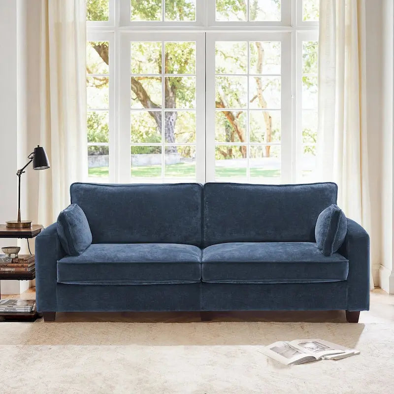 LUE BONA 81 Moderno Divano a 3 posti in Velluto a Coste, Divano Imbottito Rettangolare in Poliestere per Soggiorno - 81L X 33P X 26A