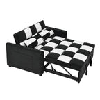 Modern Velvet Loveseat Sofa Couch Pull Out Bed,3 in 1 Convertible For Living Room Sofa Bed