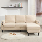 Divano angolare a 3 posti con pouf contenitore