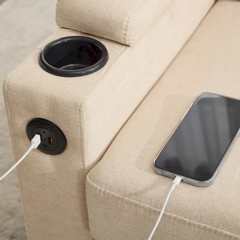 Divano angolare a 3 posti con pouf contenitore