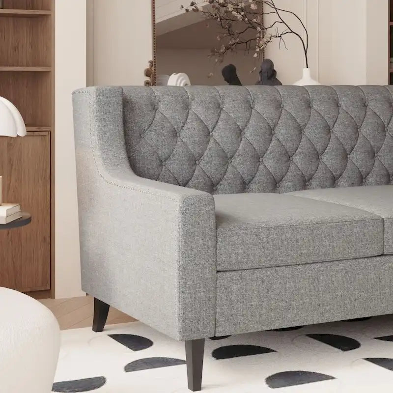 Divani in schiuma Mid-Century Modern con schienale trapuntato a bottoni