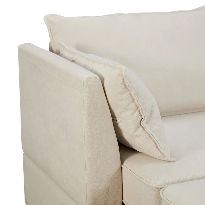 Modern U-Shape Modular Sectional Sofa, Convertible Sofa Bed with Reversible Chaise