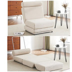 Poltrona Letto Pieghevole Singola con Cuscino, Divano Letto Portatile, Poltrona, Realizzata in Lino Traspirante e Resistente
