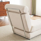 Poltrona Letto Pieghevole Singola con Cuscino, Divano Letto Portatile, Poltrona, Realizzata in Lino Traspirante e Resistente