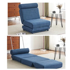 Poltrona Letto Pieghevole Singola con Cuscino, Divano Letto Portatile, Poltrona, Realizzata in Lino Traspirante e Resistente