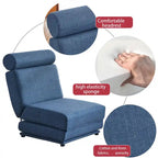 Poltrona Letto Pieghevole Singola con Cuscino, Divano Letto Portatile, Poltrona, Realizzata in Lino Traspirante e Resistente