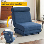 Poltrona Letto Pieghevole Singola con Cuscino, Divano Letto Portatile, Poltrona, Realizzata in Lino Traspirante e Resistente