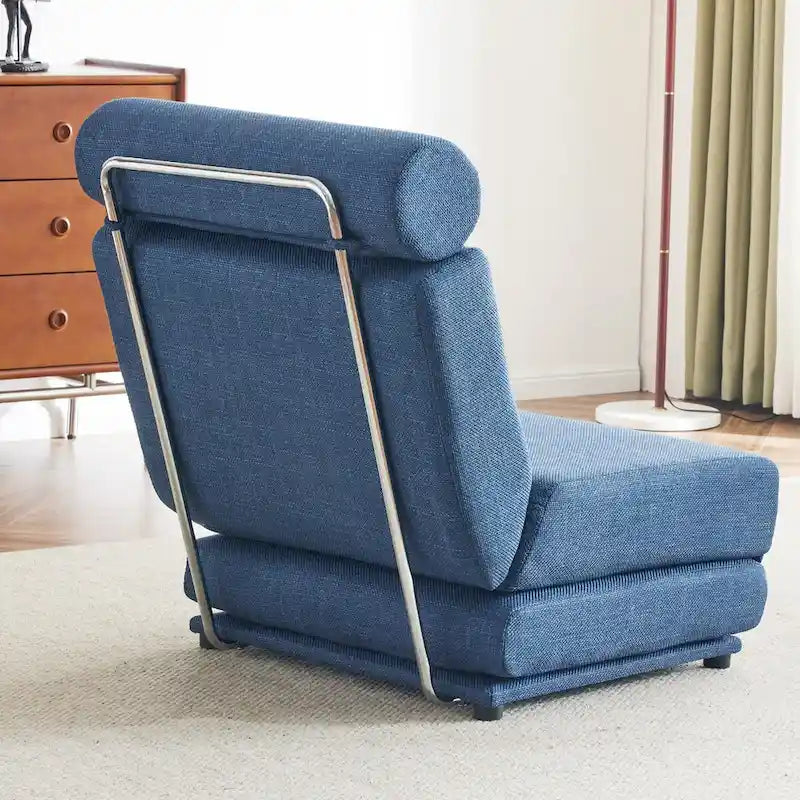 Poltrona Letto Pieghevole Singola con Cuscino, Divano Letto Portatile, Poltrona, Realizzata in Lino Traspirante e Resistente
