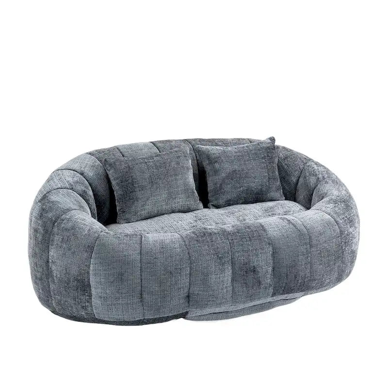 Divanetto a sacco HOMEFUN in ciniglia, imbottito, resistente, comodo, con schienale alto