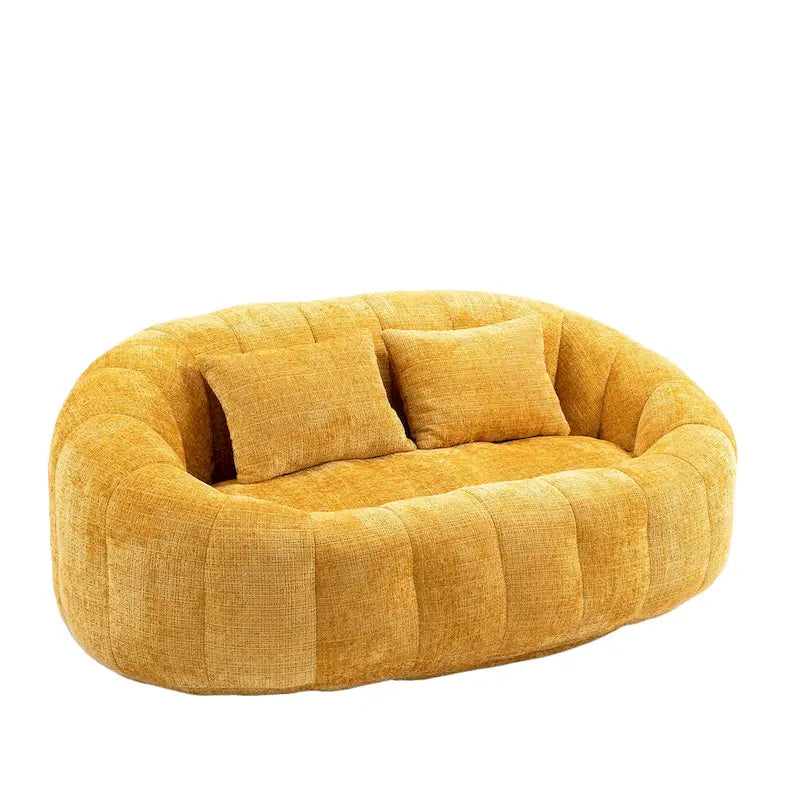 Divanetto a sacco HOMEFUN in ciniglia, imbottito, resistente, comodo, con schienale alto