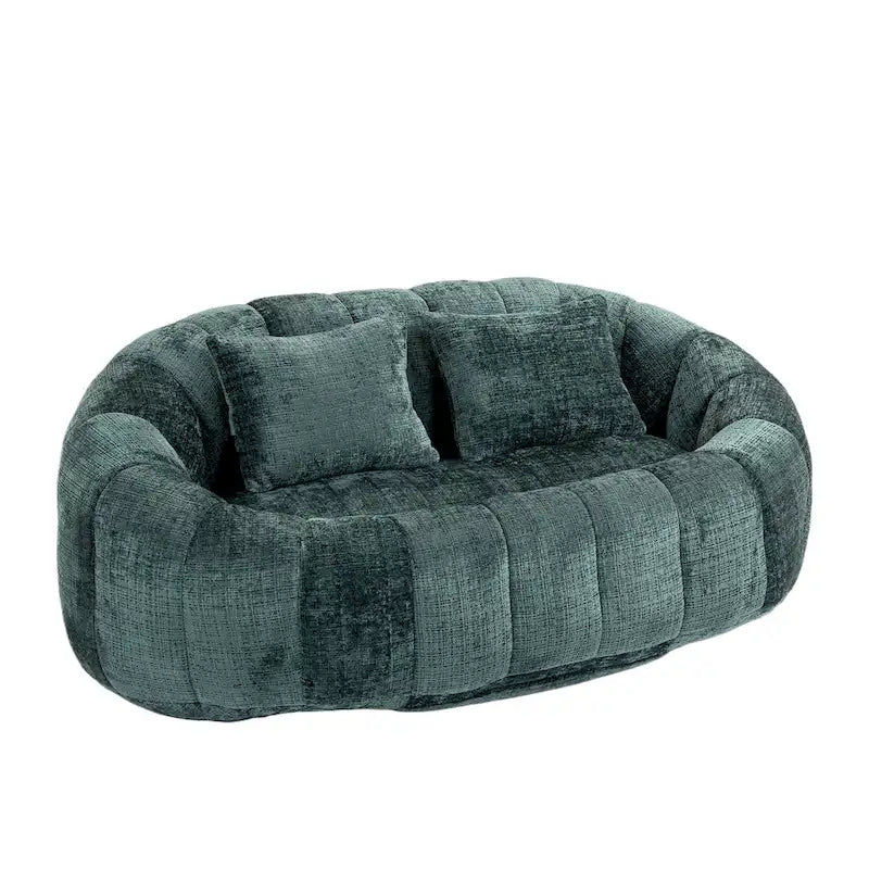Divanetto a sacco HOMEFUN in ciniglia, imbottito, resistente, comodo, con schienale alto