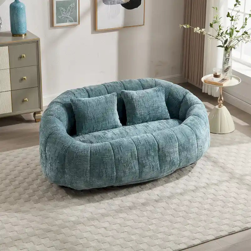 Divanetto a sacco HOMEFUN in ciniglia, imbottito, resistente, comodo, con schienale alto