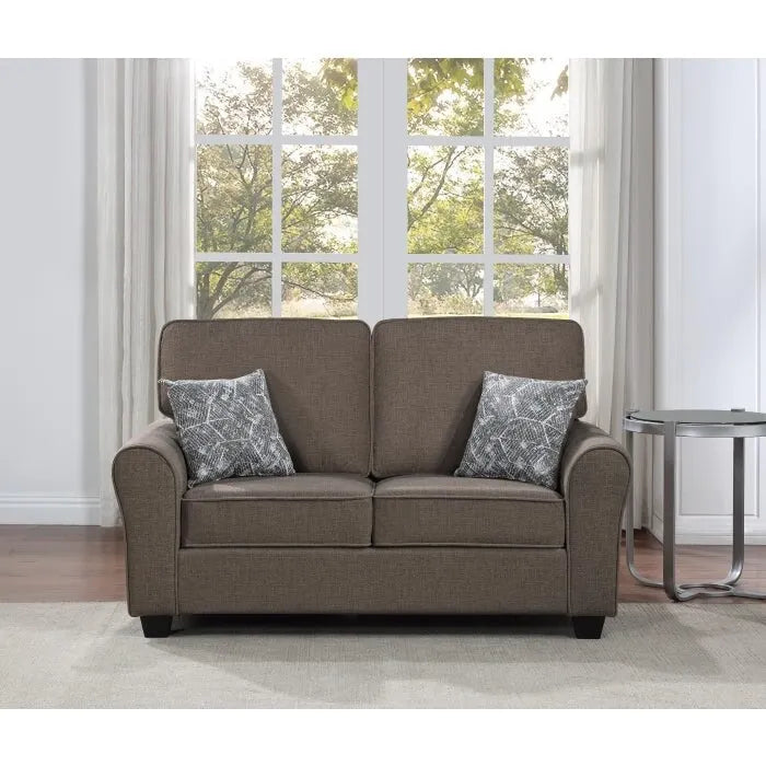 2Pc Chenille Upholstered Sofa Set w/ Pillows Living Room Couch Loveseat