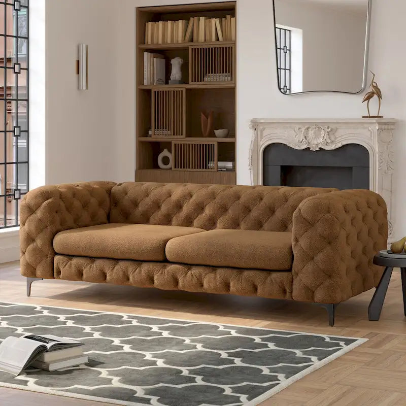 Corvus Aosta Chesterfield Tufted Velvet Sofa