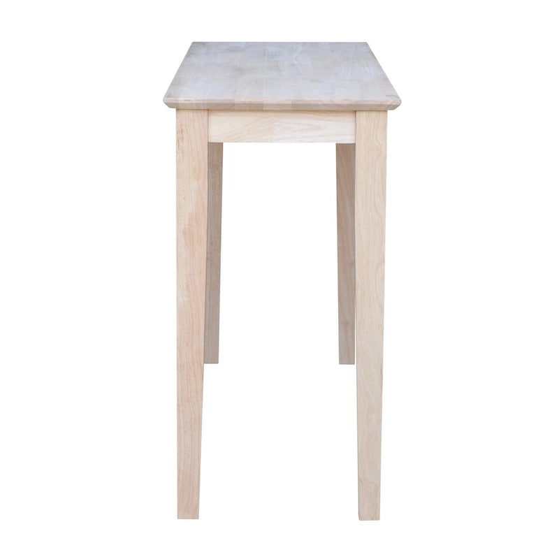 Unfinished Solid Parawood Shaker Console Table