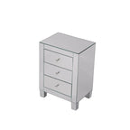 Elegant Lighting Contempo Clear Mirror 3 Drawer Cabinet