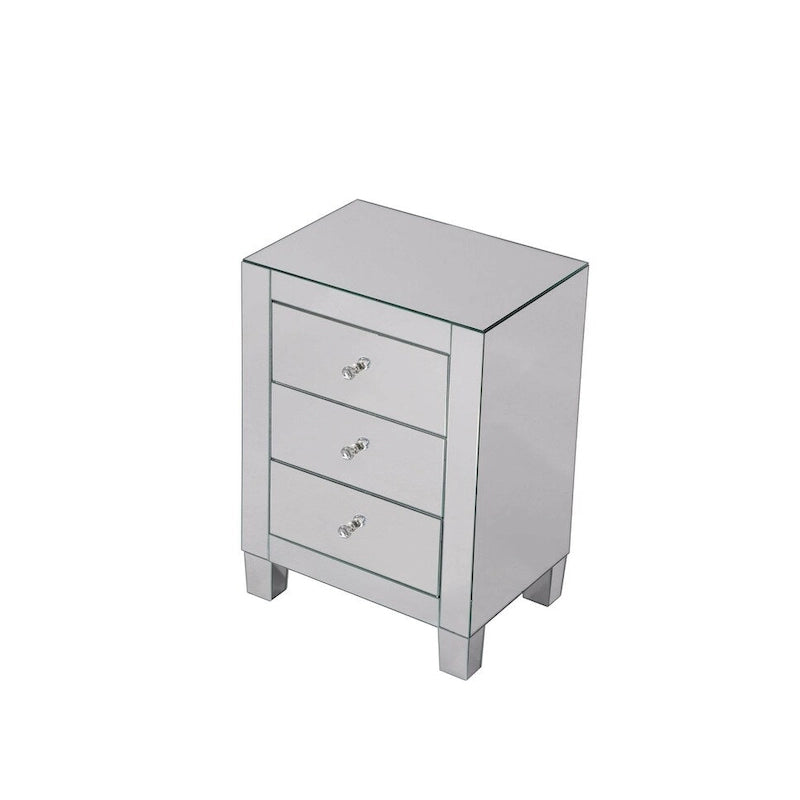 Elegant Lighting Contempo Clear Mirror 3 Drawer Cabinet