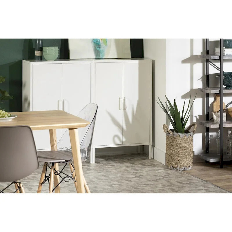 2-Door Metal Storage Cabinet with Adjustable Shelves