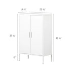2-Door Metal Storage Cabinet with Adjustable Shelves