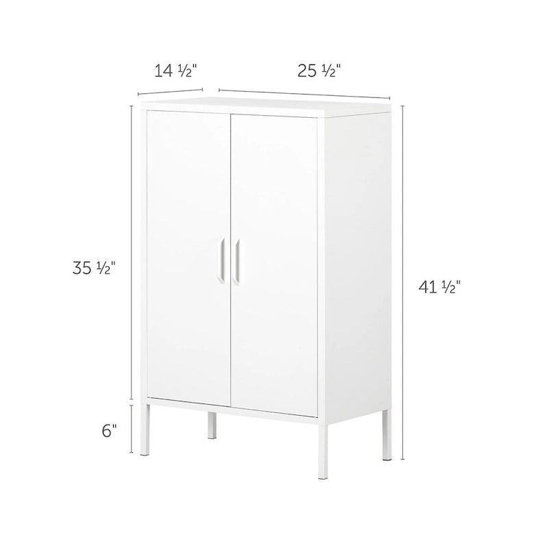 2-Door Metal Storage Cabinet with Adjustable Shelves