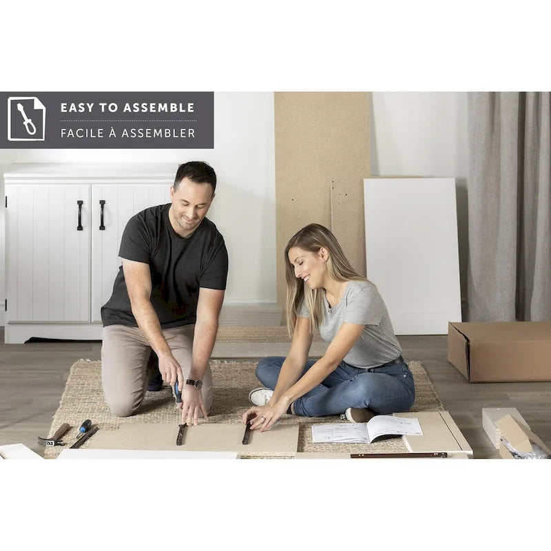 2-Door Metal Storage Cabinet with Adjustable Shelves