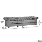 Knightsbridge Light-grey Extra Long Chesterfield Sofa by iNSPIRE Q Artisan