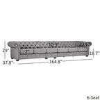 Knightsbridge Light-grey Extra Long Chesterfield Sofa by iNSPIRE Q Artisan