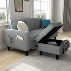 Divano a L 3 posti con contenitore nella chaise longue