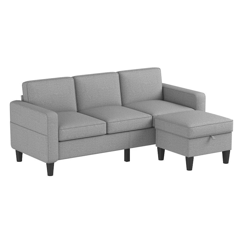 Divano a L 3 posti con contenitore nella chaise longue
