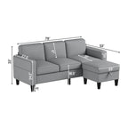 Divano a L 3 posti con contenitore nella chaise longue