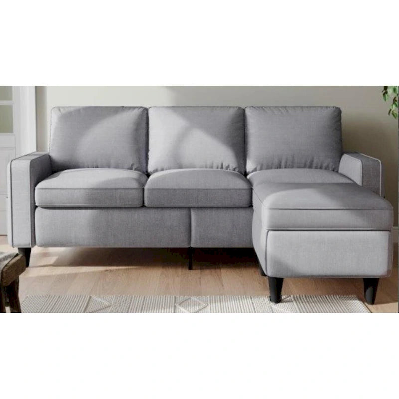 Divano a L 3 posti con contenitore nella chaise longue