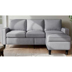 Divano a L 3 posti con contenitore nella chaise longue