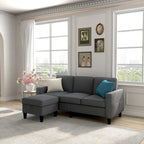 Divano a L 3 posti con contenitore nella chaise longue