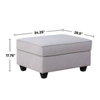 Divano sezionale a L reversibile a 7 pezzi imbottito in grigio chiaro