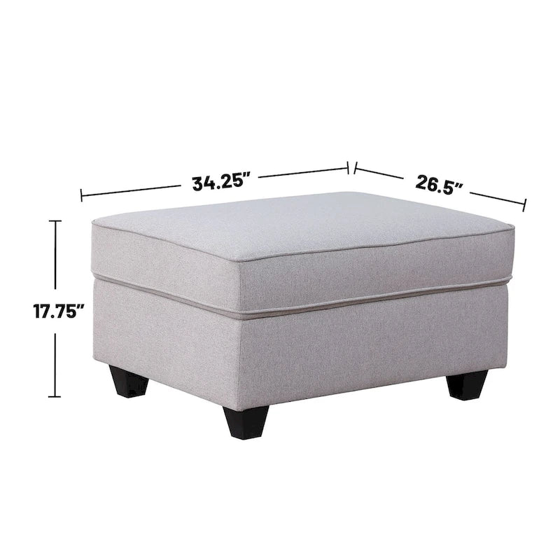 Divano sezionale a L reversibile a 7 pezzi imbottito in grigio chiaro