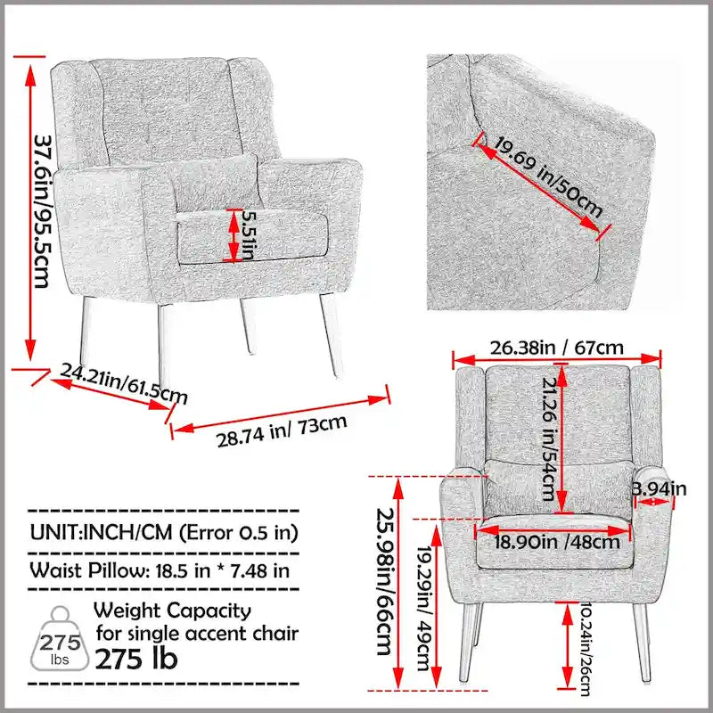 Poltrona di design moderna, sedia da lettura comoda, poltrona lounge