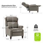 Noemon Modern Genuine Leather Recliner with Nailhead Trims Set of 2 by HULALA HOME