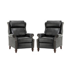 Noemon Modern Genuine Leather Recliner with Nailhead Trims Set of 2 by HULALA HOME