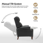 Noemon Modern Genuine Leather Recliner with Nailhead Trims Set of 2 by HULALA HOME