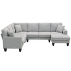 89*89 Oversized Velvet Modern Sectional Sofa,Large L Shaped Upholstered Indoor Furniture with Double Cushions,Grey
