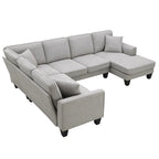 89*89 Oversized Velvet Modern Sectional Sofa,Large L Shaped Upholstered Indoor Furniture with Double Cushions,Grey
