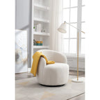 Swivel Accent Armchair Barrel Chair with Black Powder Coating, Blue