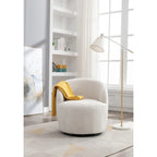 Swivel Accent Armchair Barrel Chair with Black Powder Coating, Blue