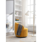 Swivel Accent Armchair Barrel Chair with Black Powder Coating, Blue