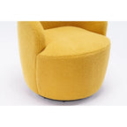 Swivel Accent Armchair Barrel Chair with Black Powder Coating, Blue