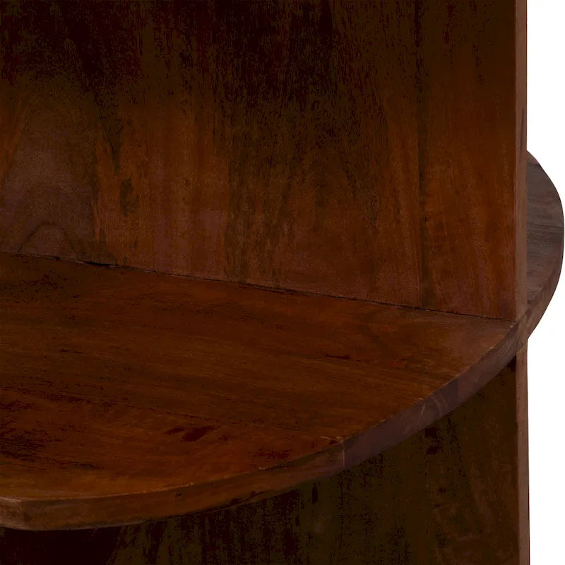 Tavolino Sagebrook Home Moderno Neutro in Legno/Marmo Marrone 20 a Mezzo Tondo - 20 x 20 x 20 - 20 x 20 x 20