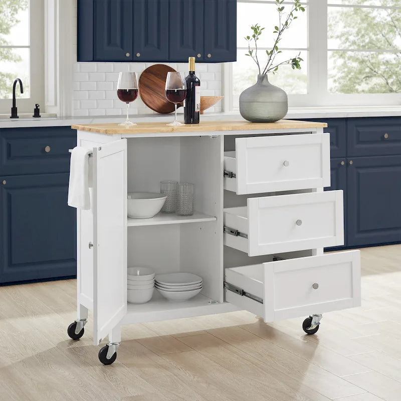 Crosley Soren Wood Top Kitchen Island/Cart - 18d x 42.13w x 37.5h