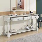 Console Table 63 Long Console Table with Drawers and Shelf for Entryway,Hallway,Living Room